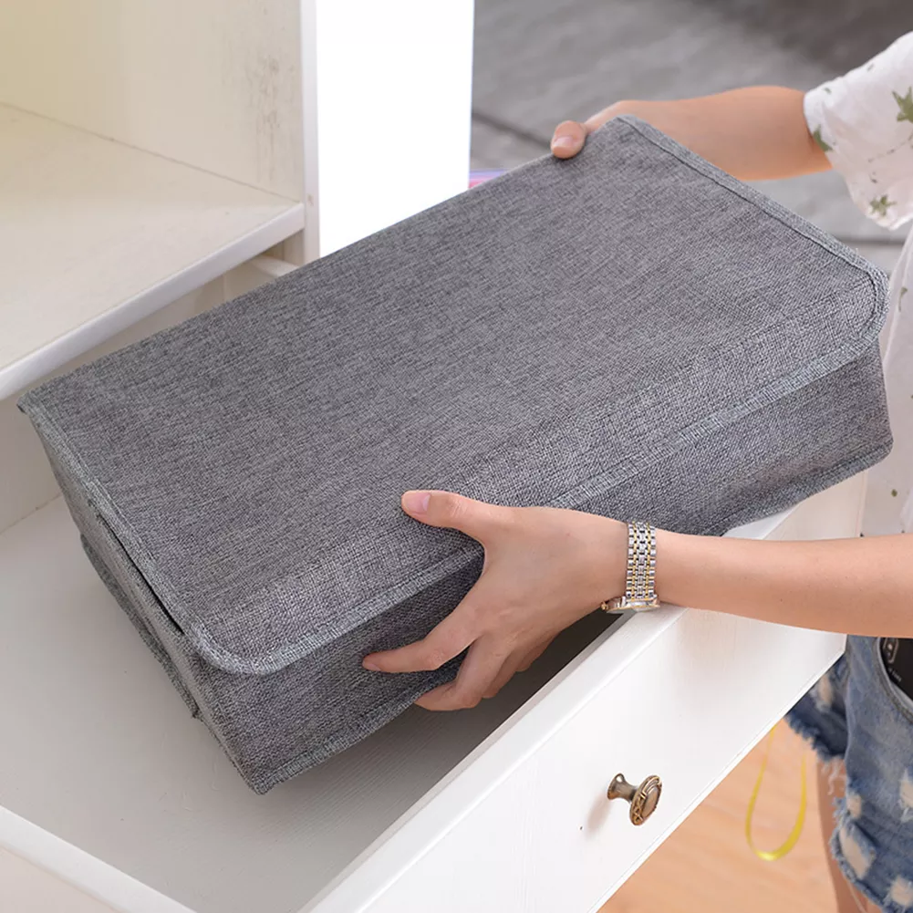 Socks Organizer – 24-Cell Collapsible Drawer Divider Storage Box, Grey