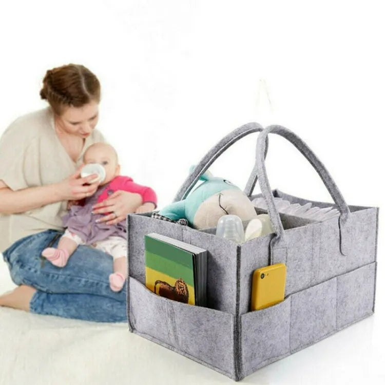 Foldable Baby Diaper Caddy Organizer – Portable Nursery Storage Basket with Waterproof Liner