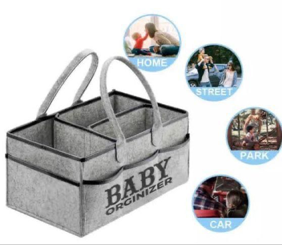 Foldable Baby Diaper Caddy Organizer – Portable Nursery Storage Basket with Waterproof Liner