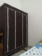 3-Door Foldable Portable Wardrobe – Fancy Storage Closet Organizer with Shelves