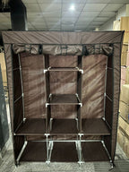 3-Door Foldable Portable Wardrobe – Fancy Storage Closet Organizer with Shelves