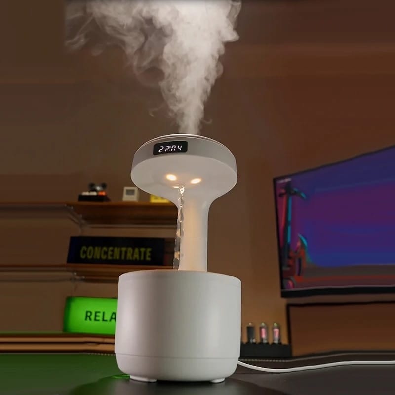 Smooth Sailing Antigravity Humidifier – Ultra-Quiet Mist Diffuser with Water Drop Light Effects