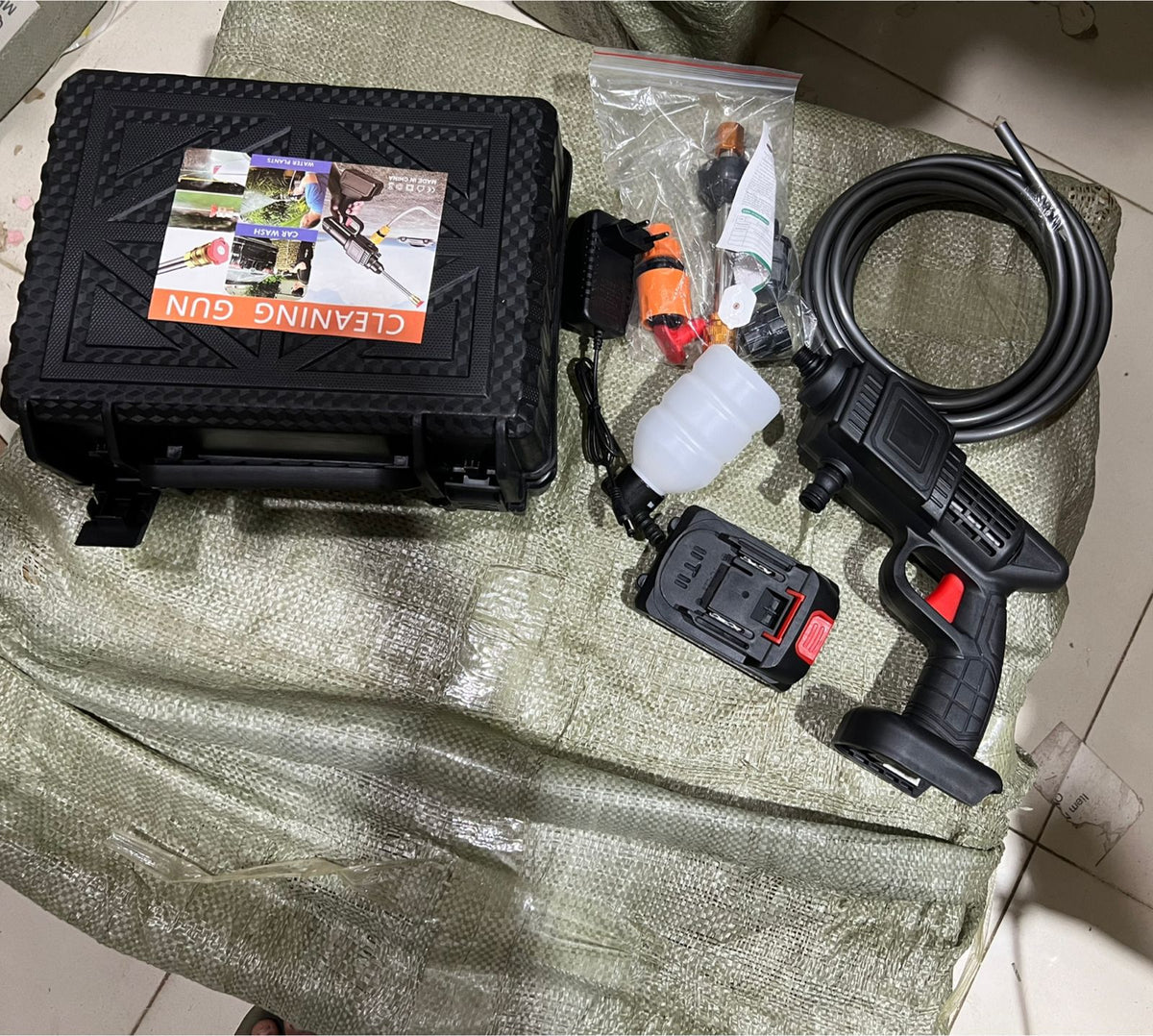 48V Wireless Automatic Cordless Car Wash Spray Gun – High Pressure Lithium Battery