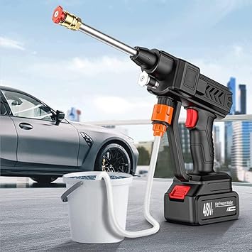 48V Wireless Automatic Cordless Car Wash Spray Gun – High Pressure Lithium Battery