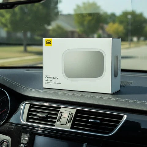 Car Sun Visor Vanity Mirror with LED Lights – Touch Control, 3 Light Modes