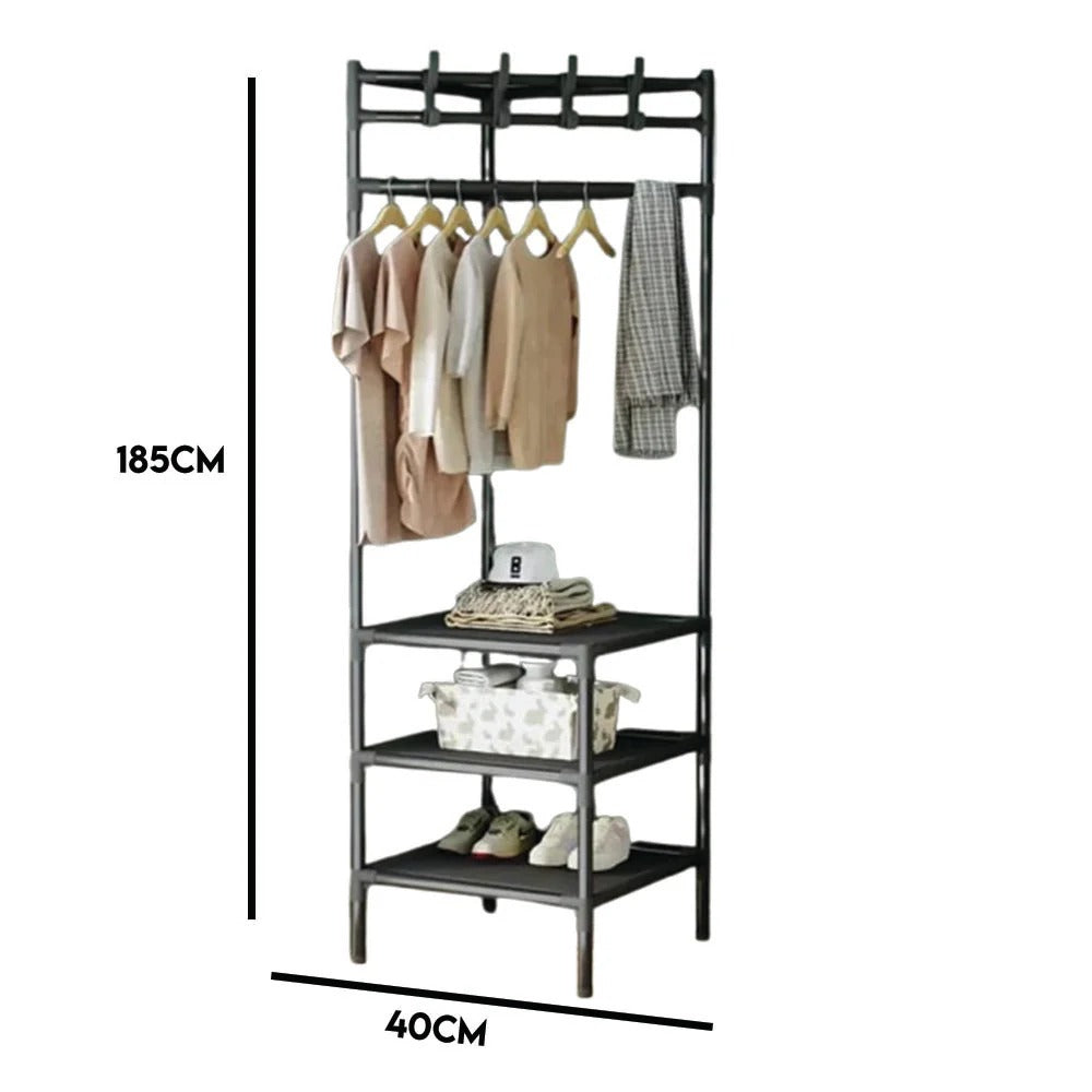 Multifunctional Corner Coat Rack – Nail-Free Wall-Mounted Storage Organizer, Waterproof & Durable