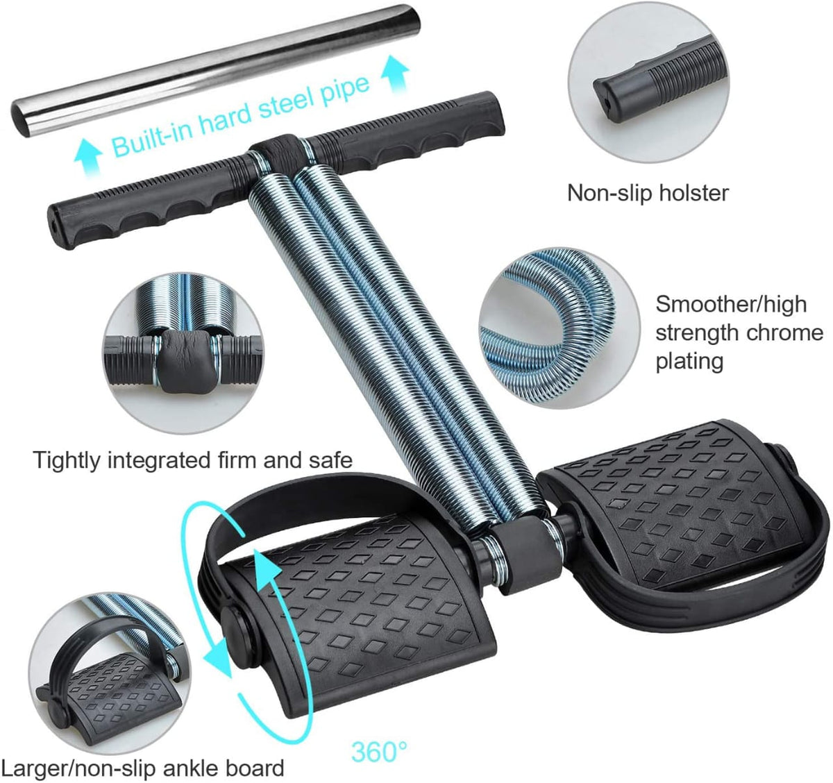 Tummy Trimmer Double Spring Resistance Trainer – Home Gym Abdominal Exercise Equipment