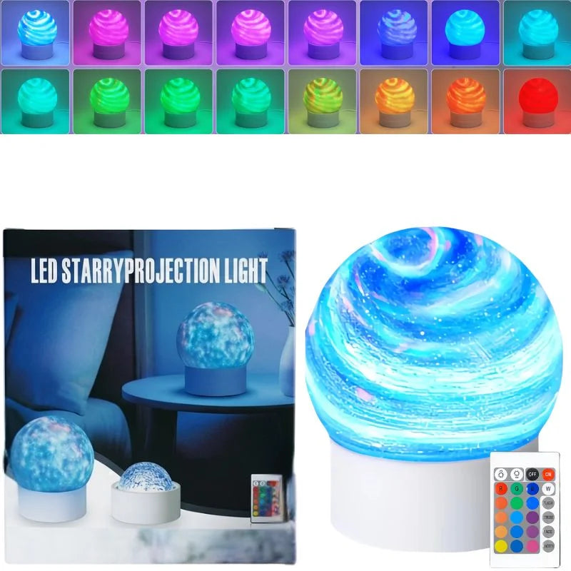 2-in-1 Ocean Wave & Northern Aurora Projector Light – 16-Color RGB Mood Lamp