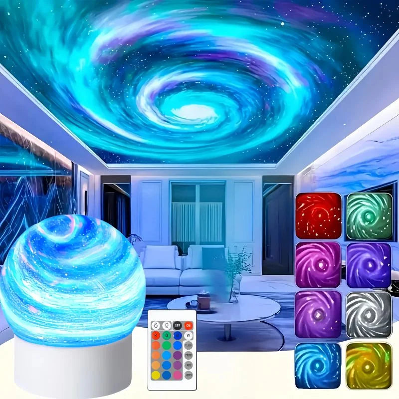 2-in-1 Ocean Wave & Northern Aurora Projector Light – 16-Color RGB Mood Lamp