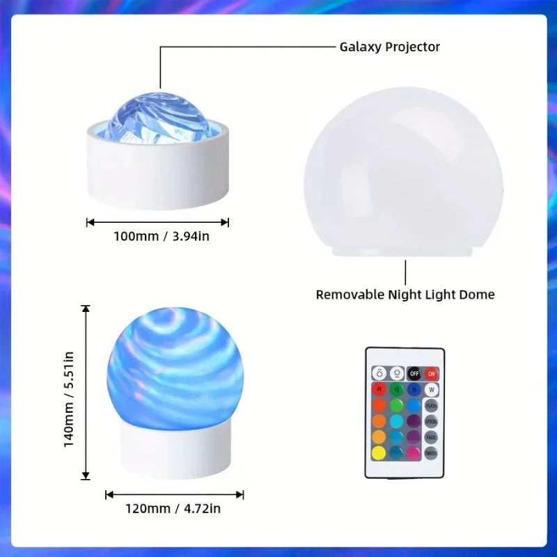 2-in-1 Ocean Wave & Northern Aurora Projector Light – 16-Color RGB Mood Lamp