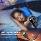 USB Moon & Earth Projection Atmosphere Light – 3 Interchangeable Lenses, Flexible Gooseneck Lamp