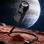 USB Moon & Earth Projection Atmosphere Light – 3 Interchangeable Lenses, Flexible Gooseneck Lamp