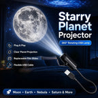 USB Moon & Earth Projection Atmosphere Light – 3 Interchangeable Lenses, Flexible Gooseneck Lamp