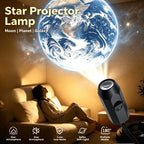 USB Moon & Earth Projection Atmosphere Light – 3 Interchangeable Lenses, Flexible Gooseneck Lamp