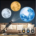 USB Moon & Earth Projection Atmosphere Light – 3 Interchangeable Lenses, Flexible Gooseneck Lamp